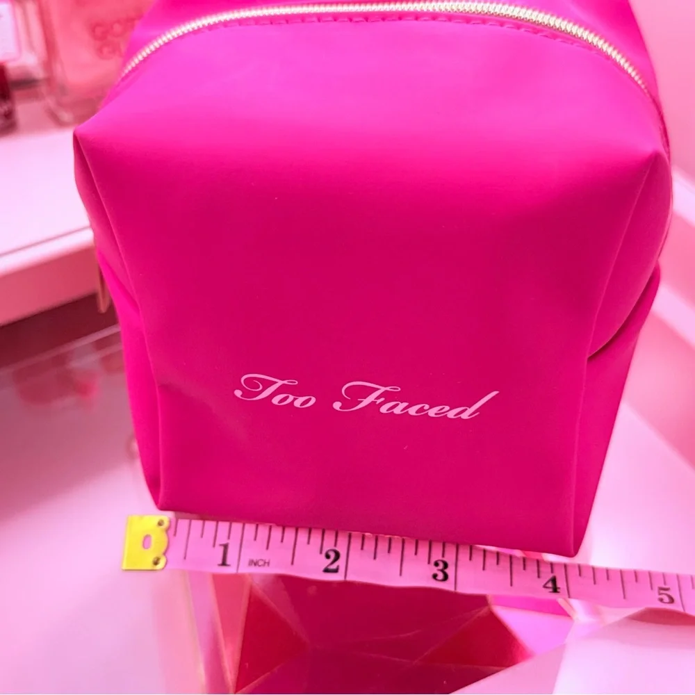 Hot Pink Too Faced Mini Makeup Bag Mini 2 Piece Better Than Sex Mascara Set
